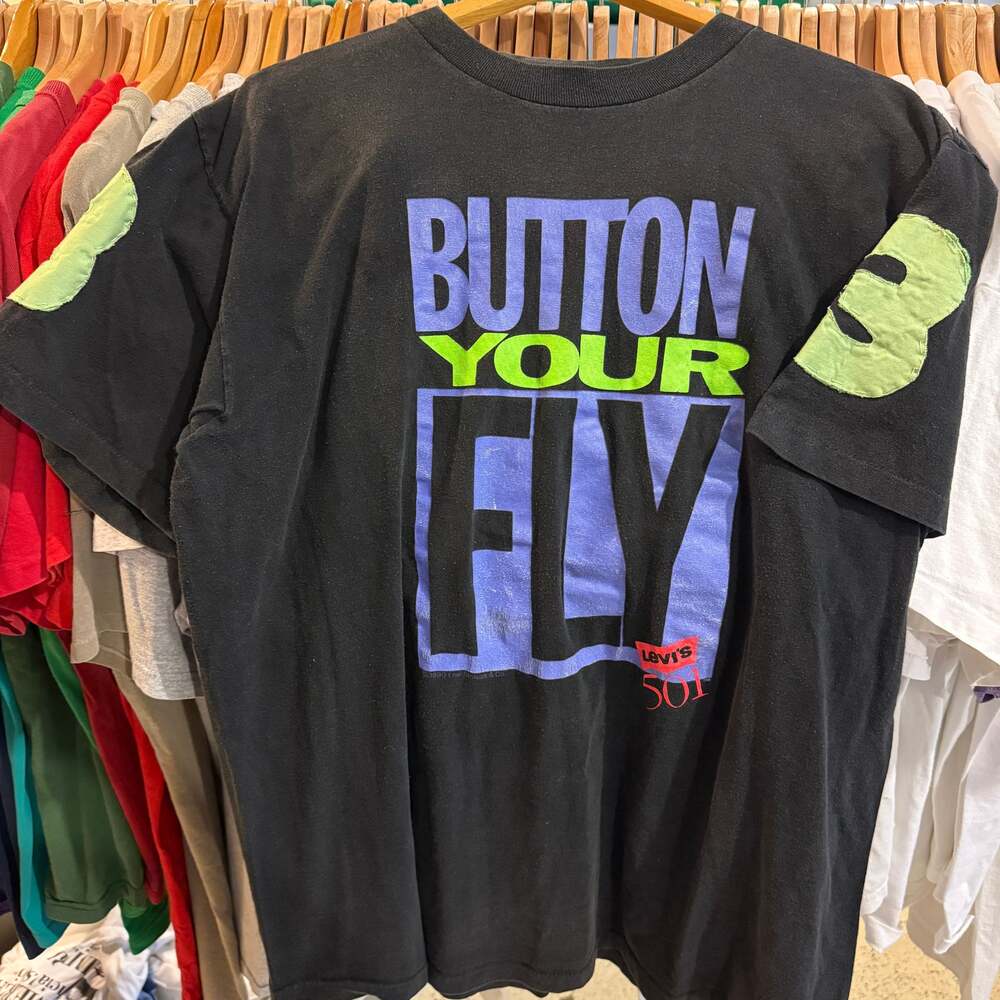 Vintage 90s Levi's 501 "Button Your Fly" Single Stitch T-Shirt